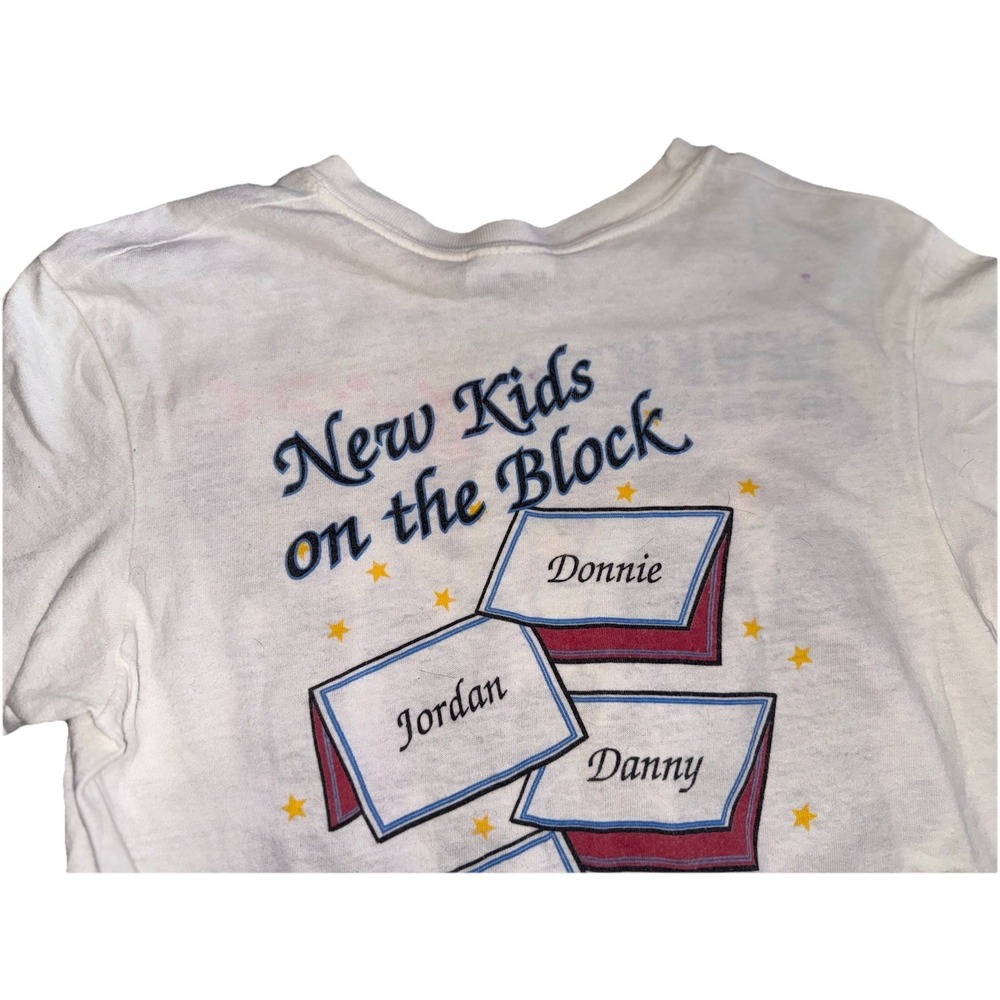 New Kids On The Block NKOTB Hefty Tag Tour Merch T-Shirt VTG 1989 Mens Medium - Picture 5 of 7